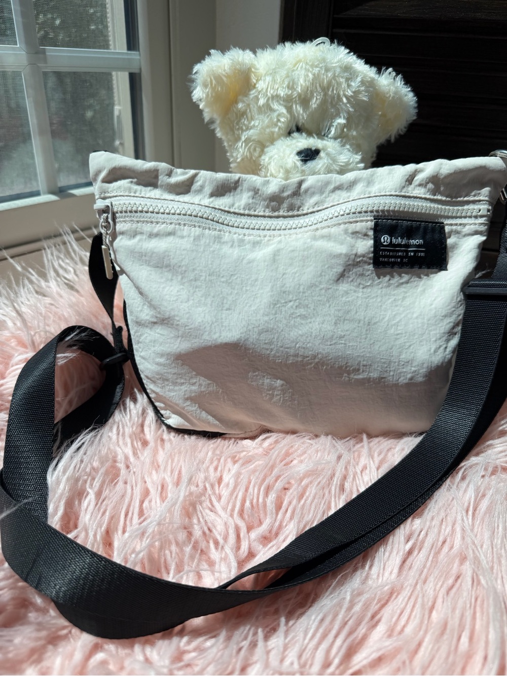 lululemon athletica Cream Crossbody with Black Strap